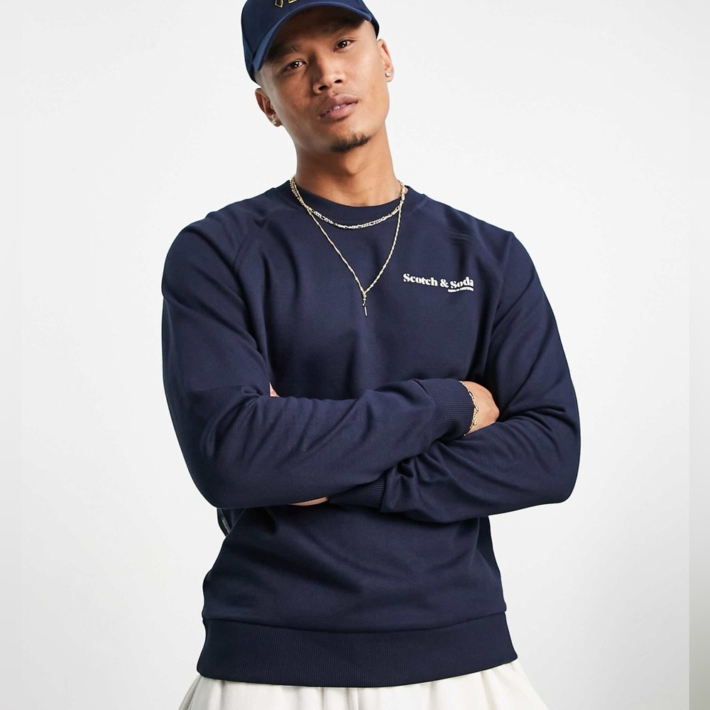 Scotch & Soda Sweatshirt Long Sleeve Logo Front Pullover